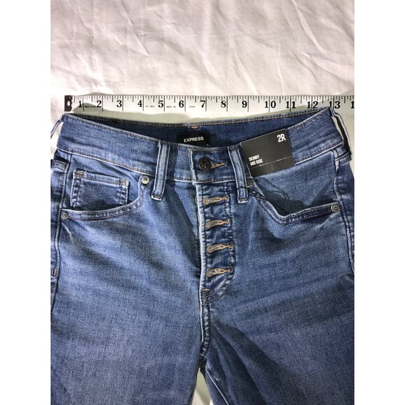 Express Women’s Skinny Mid Rise Medium Blue 5 Pocket Jeans 2 - Picture 5 of 10